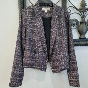 Forever 21 Abstract Cropped Open Front Blazer Jacket